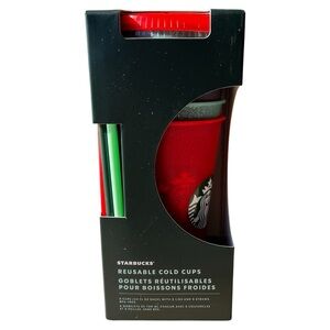 🆕 Starbucks Reusable Cold Cups Set with Straws